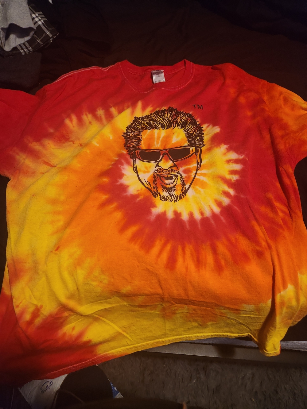 Tie-Dye Graphic Tee with Sunglass Face